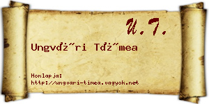 Ungvári Tímea névjegykártya